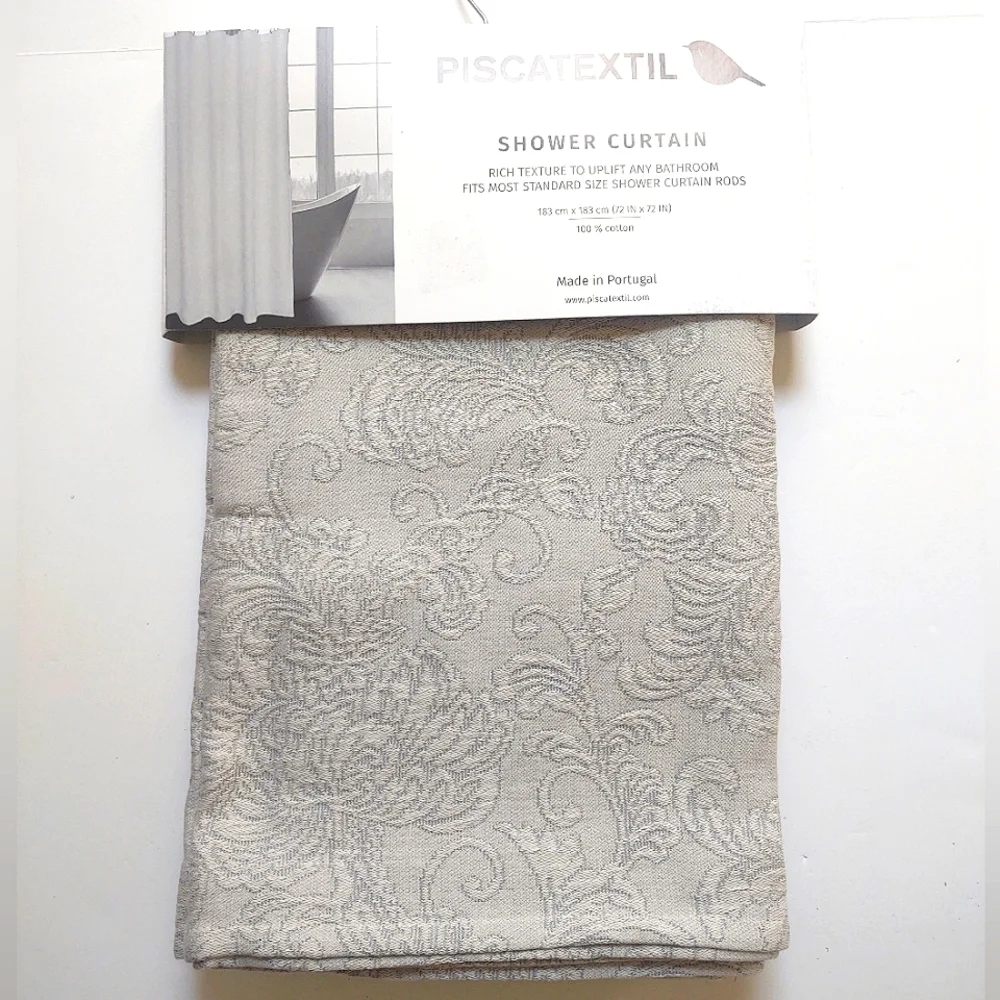 🎁Piscatextil Shower Curtain - 100% Cotton - 72